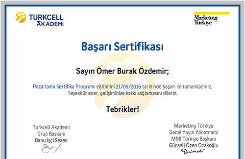 Turkcell Pazarlama Sertifikası – Online